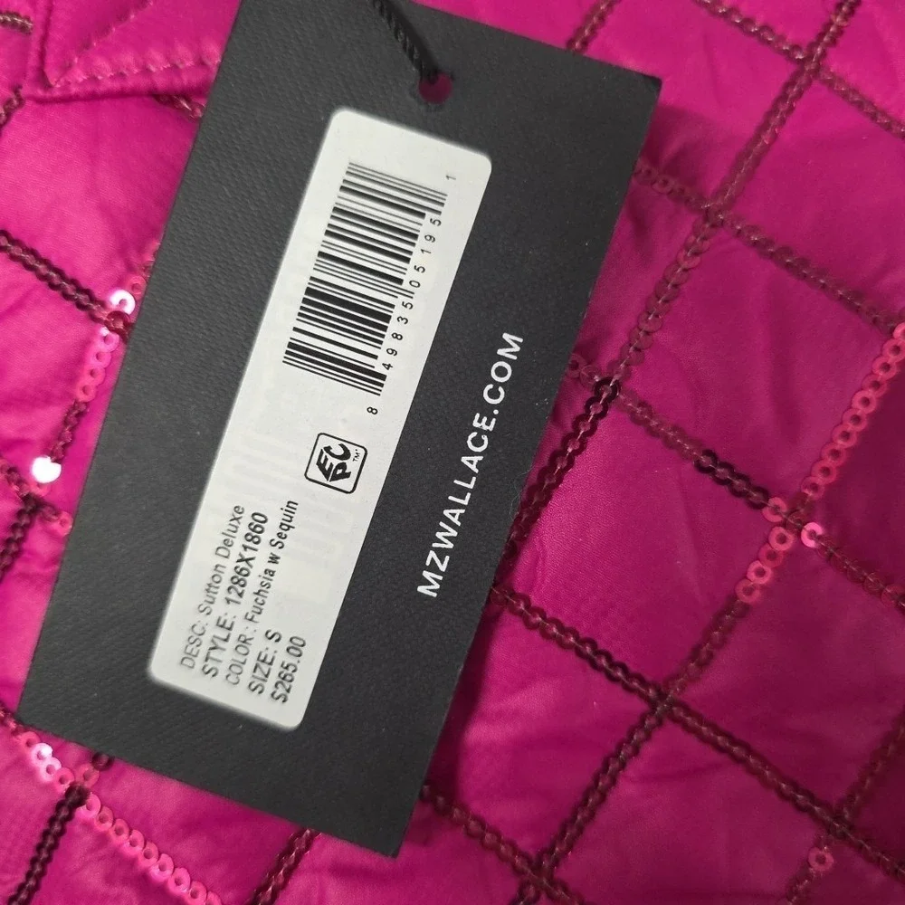 NEW MZ Wallace Mini Crossbody Metro Tote Deluxe Bag in Bright Fuchsia Sequins - Picture 8 of 16